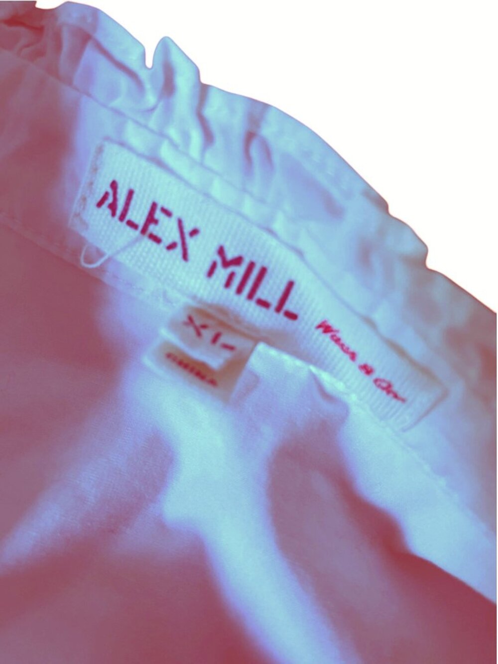 Alex Mills Easy Ruffle Shirt SZ 10 White Button Down Frills Victorian SZ XL - Picture 7 of 7